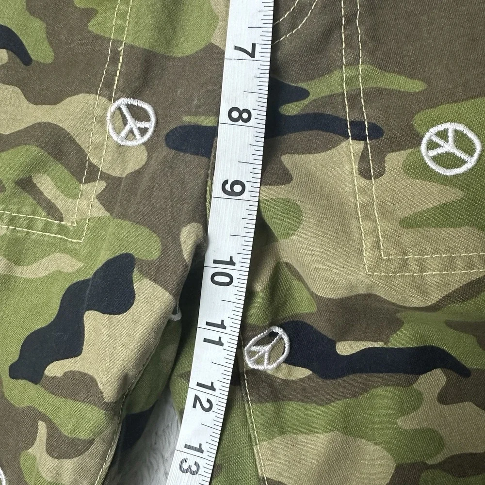 PacSun Men's Carpenter Camo Pants Peace Sign Embroidery Y2K Streetwear Skater‎ S